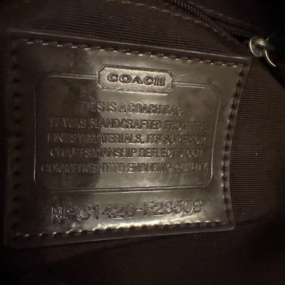 Coach Signature Jacquard Shoulder Bag with Leather Trim - Picture 5 of 5